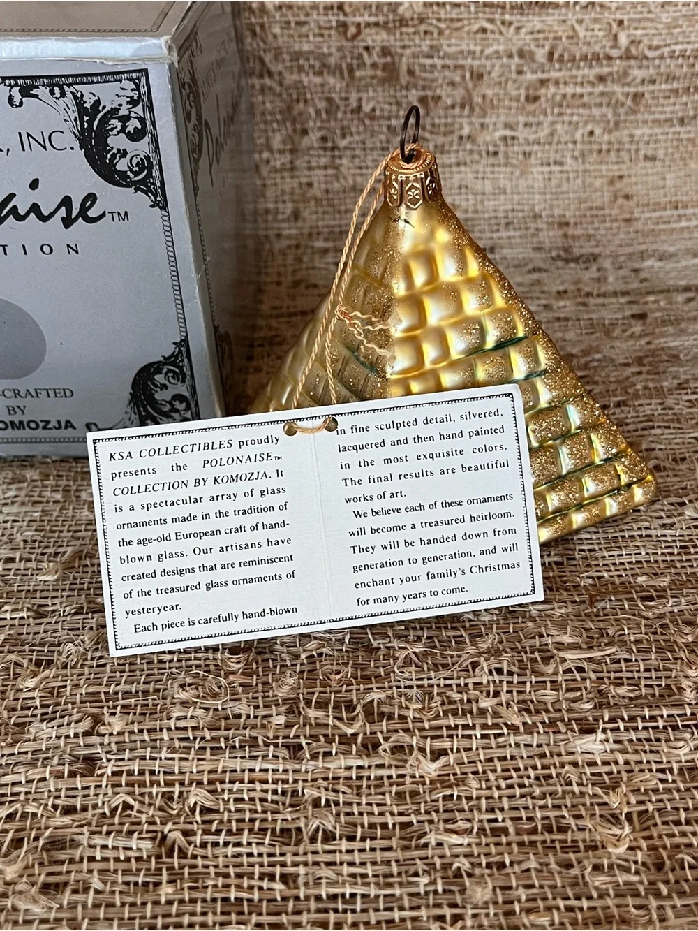 Polonaise Gold Pyramid Holiday Ornament